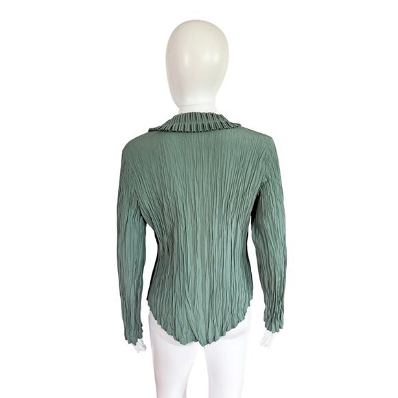 BABETTE SEAFOAM GREEN BUTTON UP BLOUSE - Picture 3 of 6